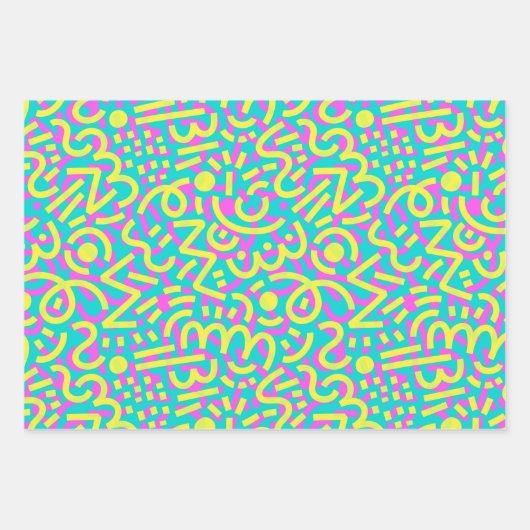 Doodles Fiesta Geschenkpapier Set (Vorderseite)