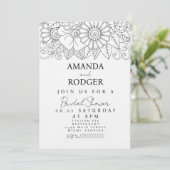 Doodles Florals Brautparty Einladung (Stehend Vorderseite)
