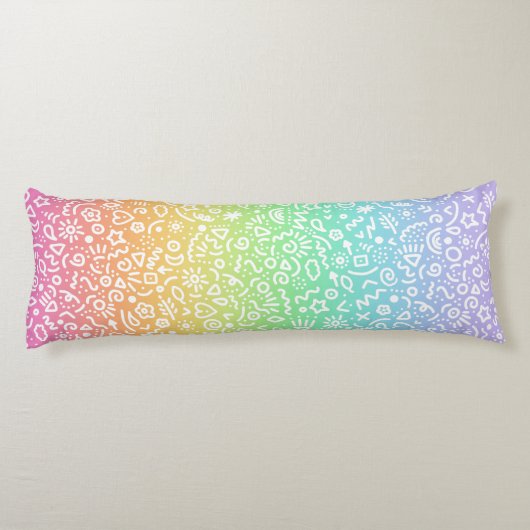 Doodles! Fun Rainbow Seitenschläferkissen (Rückseite)