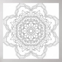 Doodles mandala nahtloses Muster. Färbung von Erwa Poster