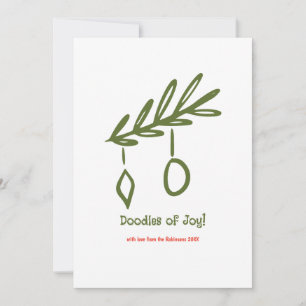 Doodles of Joy Minimalistische Weihnachtsfoto Coll Feiertagskarte