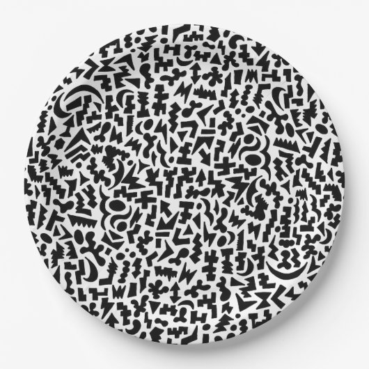 Doodles-Papierplatte Pappteller (Vorderseite)