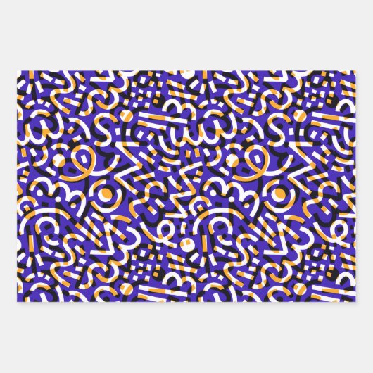 Doodles-Party Geschenkpapier Set (Vorderseite 2)