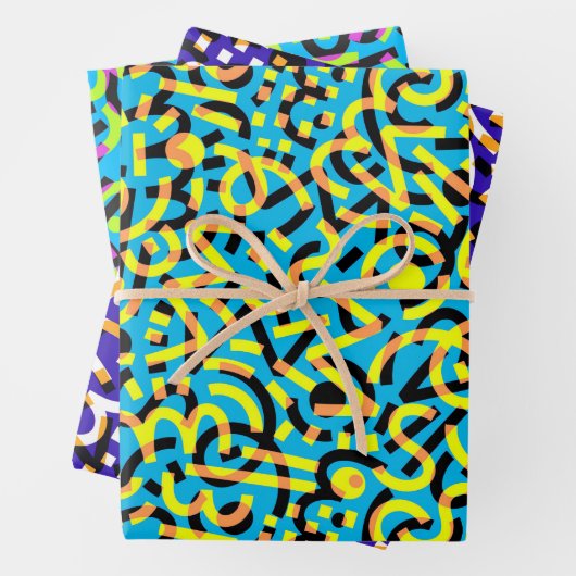 Doodles-Party Geschenkpapier Set (Beispiel)