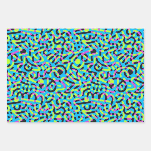 Doodles-Party Geschenkpapier Set (Vorderseite 3)