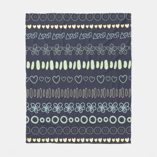 Doodles Pattern Fleecedecke (Vorderseite)