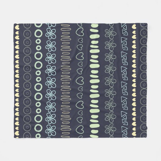 Doodles Pattern Fleecedecke (Vorderseite (Horizontal))