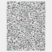 Doodles! Pop der Farbblankette Fleecedecke (Vorderseite)