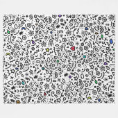 Doodles! Pop der Farbblankette Fleecedecke (Vorderseite (Horizontal))