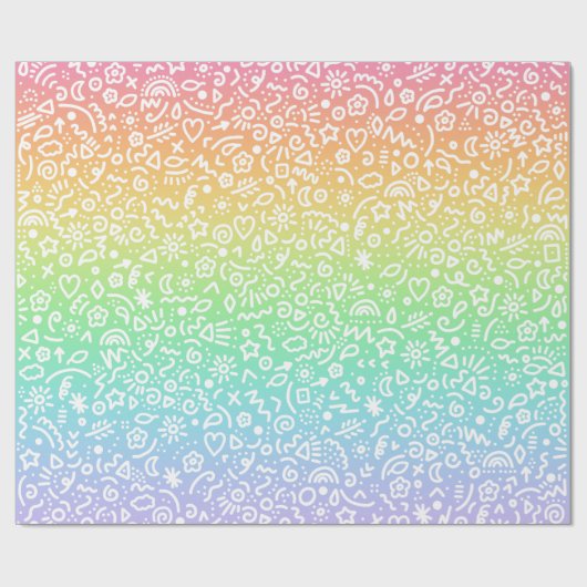 Doodles! Rainbow Wrapping Paper Geschenkpapier (Flach)