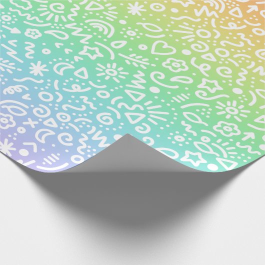 Doodles! Rainbow Wrapping Paper Geschenkpapier (Ecke)