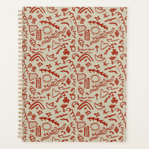 Doodles rot und beige planer