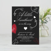 Doodles Schatz Auf dem Weg  Baby Shower  Einladung (Stehend Vorderseite)