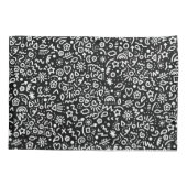 Doodles! Schwarz-Weiß-Pillowcase Kissenbezug (Rückseite)