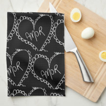 Doodles Schwarze Herzen Valentinstag Rot
