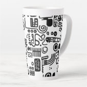 Doodles Schwarzweiß Milchtasse (Rechte Ecke)
