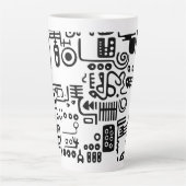 Doodles Schwarzweiß Milchtasse (Vorderseite)