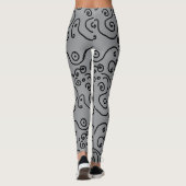 doodles Schwarzweißmuster Leggings (Rückseite)