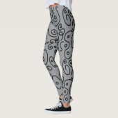 doodles Schwarzweißmuster Leggings (Links)