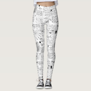 doodles Schwarzweißmuster Leggings