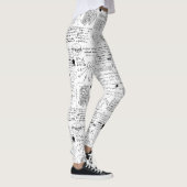 doodles Schwarzweißmuster Leggings (Rechts)