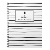 Doodles Stripes Custom Backing Rezept Notebook