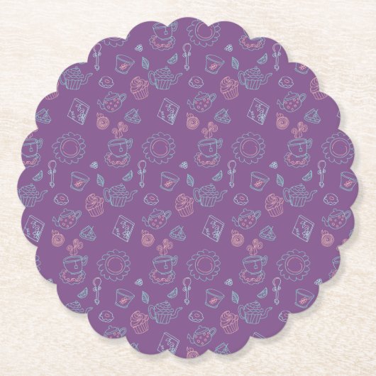 Doodles Tee Party Farbenfroh Whimiscal Untersetzer (Vorderseite)