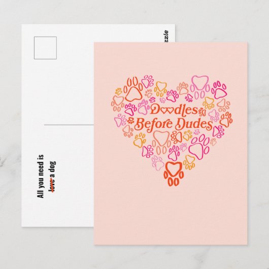 Doodles vor Typen Postkarte (Vorne/Hinten)