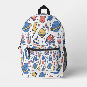 Doodleverse Campus Muster Bedruckter Rucksack