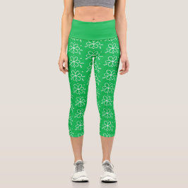 Doodly-Blume Capri Leggings