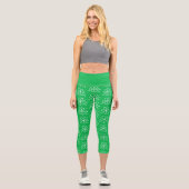 Doodly-Blume Capri Leggings (Vorderseite)