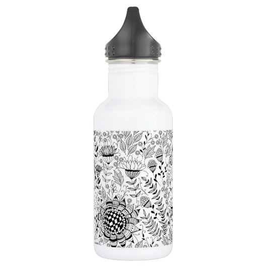 Doodmuster für Vögel und Blume Edelstahlflasche (Links)