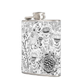 Doodmuster für Vögel und Blume Flachmann (Links)