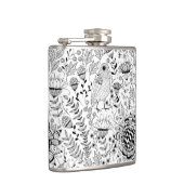 Doodmuster für Vögel und Blume Flachmann (Rechts)