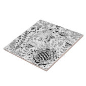 Doodmuster für Vögel und Blume Fliese (Seite)