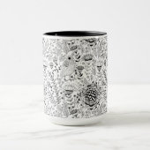 Doodmuster für Vögel und Blume Tasse (Zentrum)