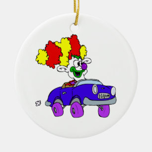Doof Clown in wenigem Auto Keramikornament