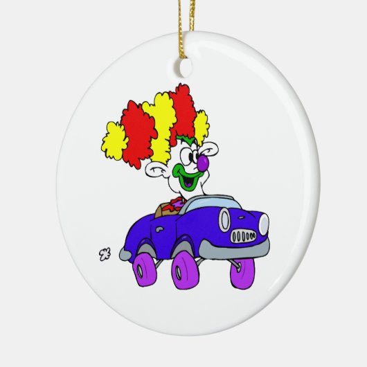 Doof Clown in wenigem Auto Keramikornament (Links)