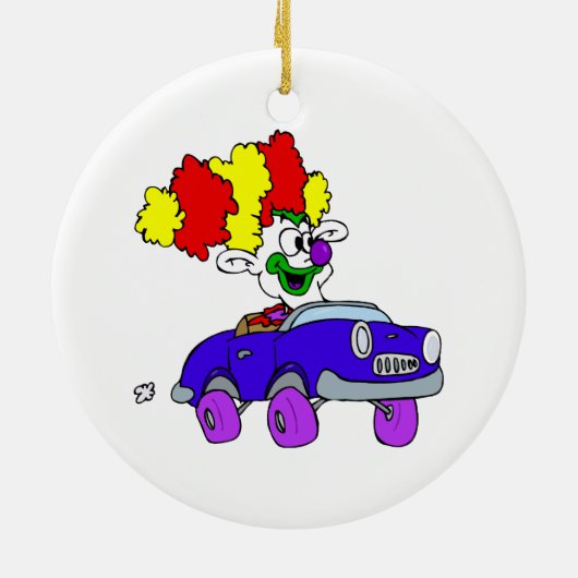 Doof Clown in wenigem Auto Keramikornament (Hinten)