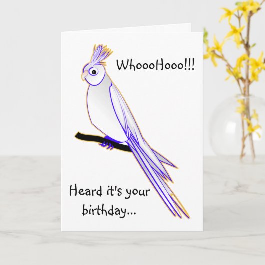 Doof Cockatiel Karte (Gelbe Blume)