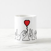 Doof, gebarentaal love - liefde. Ik hou van je. Kaffeetasse (Mittel)