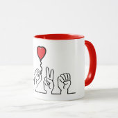 Doof, gebarentaal love - liefde. Ik hou van je. Tasse (VorderseiteRechts)