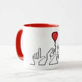 Doof, gebarentaal love - liefde. Ik hou van je. Tasse (Vorderseite Links)