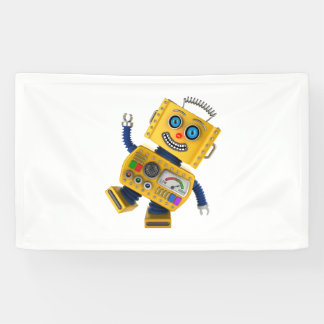 Doof gelber Spielzeugroboter Banner