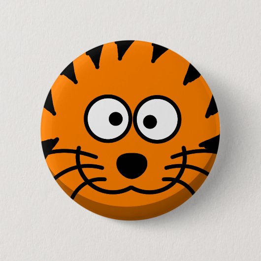 Doof orange und schwarzer gestreifter Tiger Button (Vorderseite)