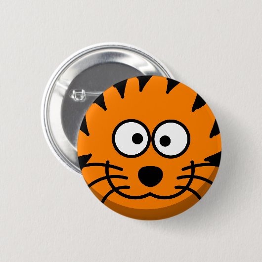 Doof orange und schwarzer gestreifter Tiger Button (Vorne & Hinten)