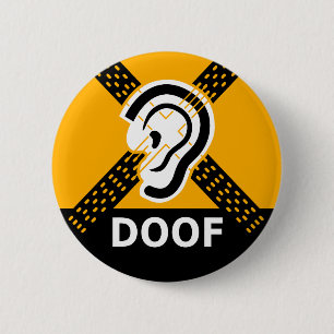 Doof Slechthorend Waarschuwing Button