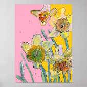 Doofodin Gelb Rosa Blumengarten Poster (Vorne)