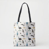 Doofy Birds Muster Tote Tasche (Vorderseite)