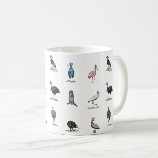 Doofy-Vogelmuster Kaffeetasse (VorderseiteRechts)